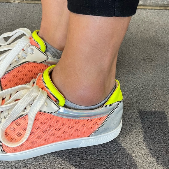 AC Viera Spiked Flats - Christian Louboutin Sneakers, Yellow & Orange Highlit - Picture 14 of 14
